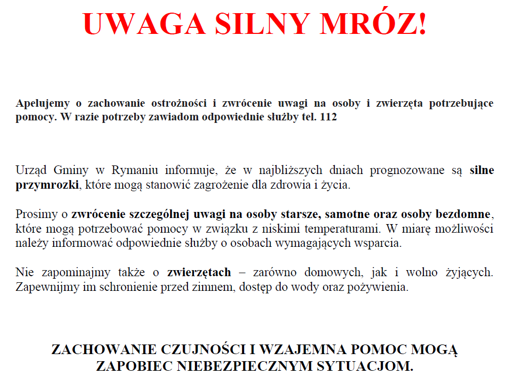 Ostrzeżenie meteorologiczne 2026.01.09