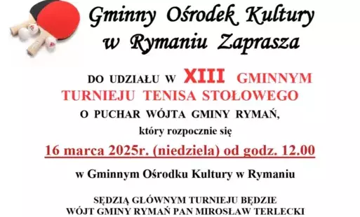 Zdjęcie do XIII Gminny Turniej Tenisa Stołowego o puchar W&oacute;jta - 16.03.2025