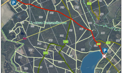 Mapa z lokalizacją drogi wyłączonej z ruchu.
